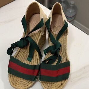 Gucci Women's Green and Red Espadrilles